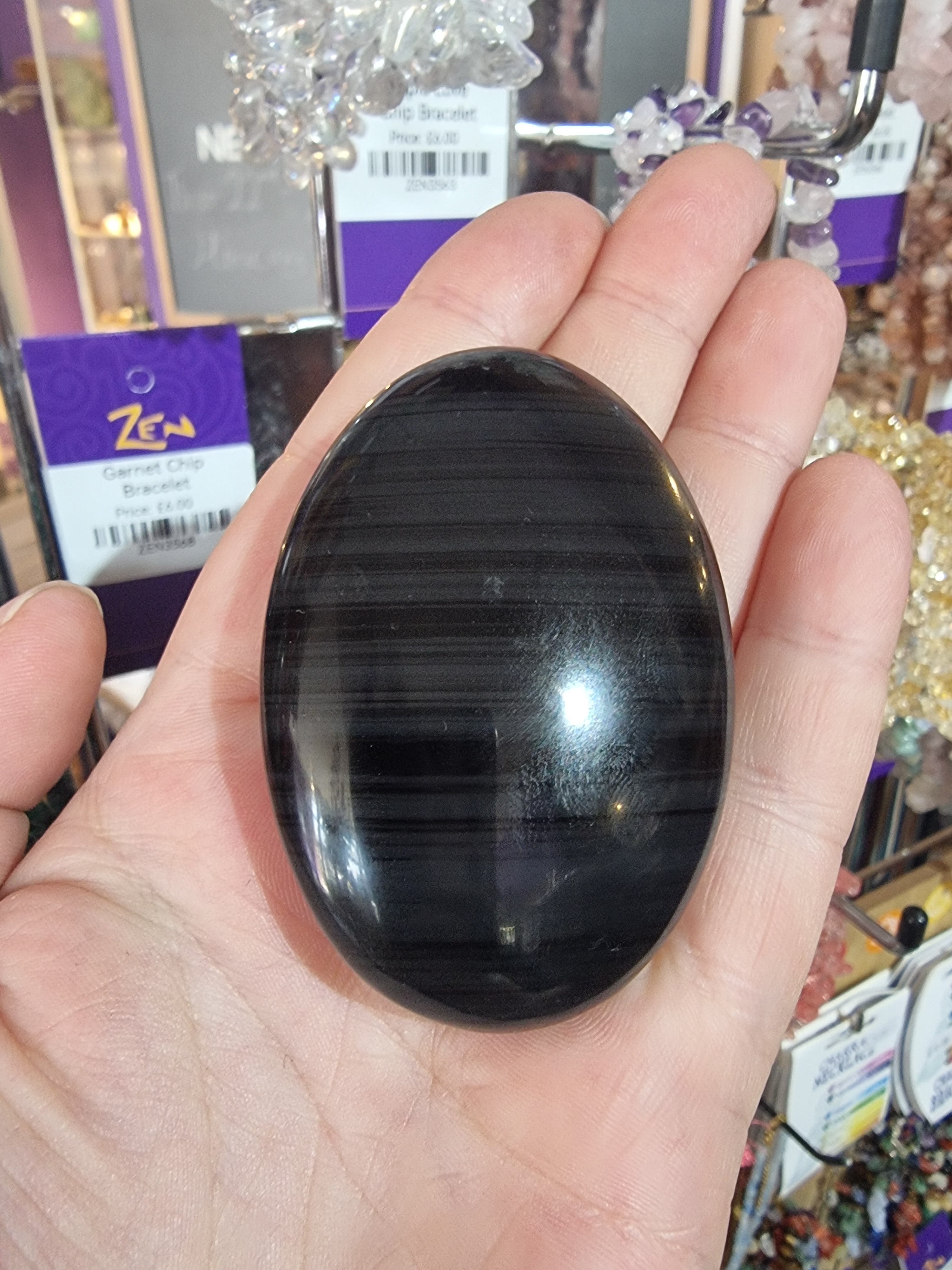 Ice Obsidian Palmstone