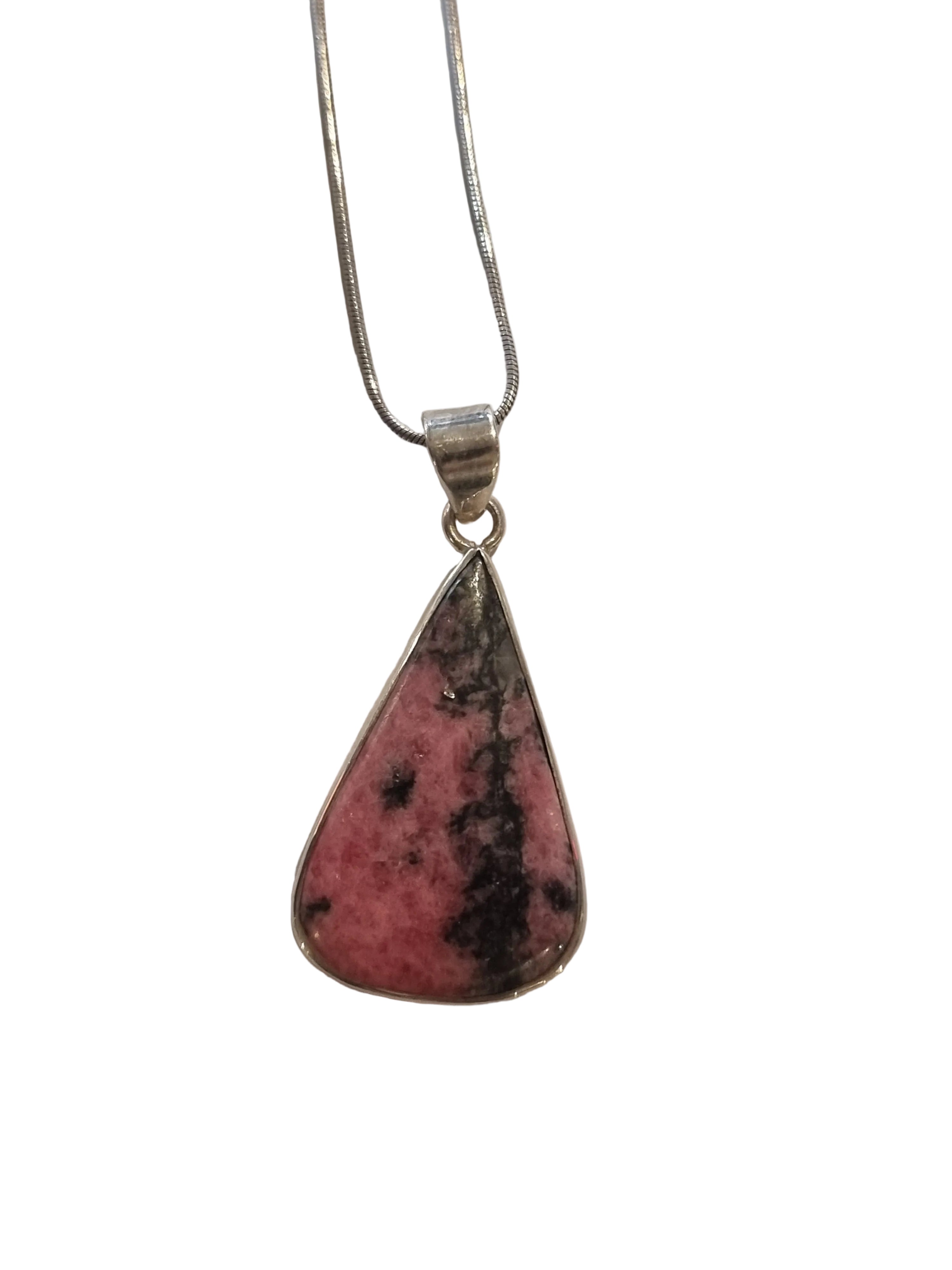 Rhodonite Silver Necklace