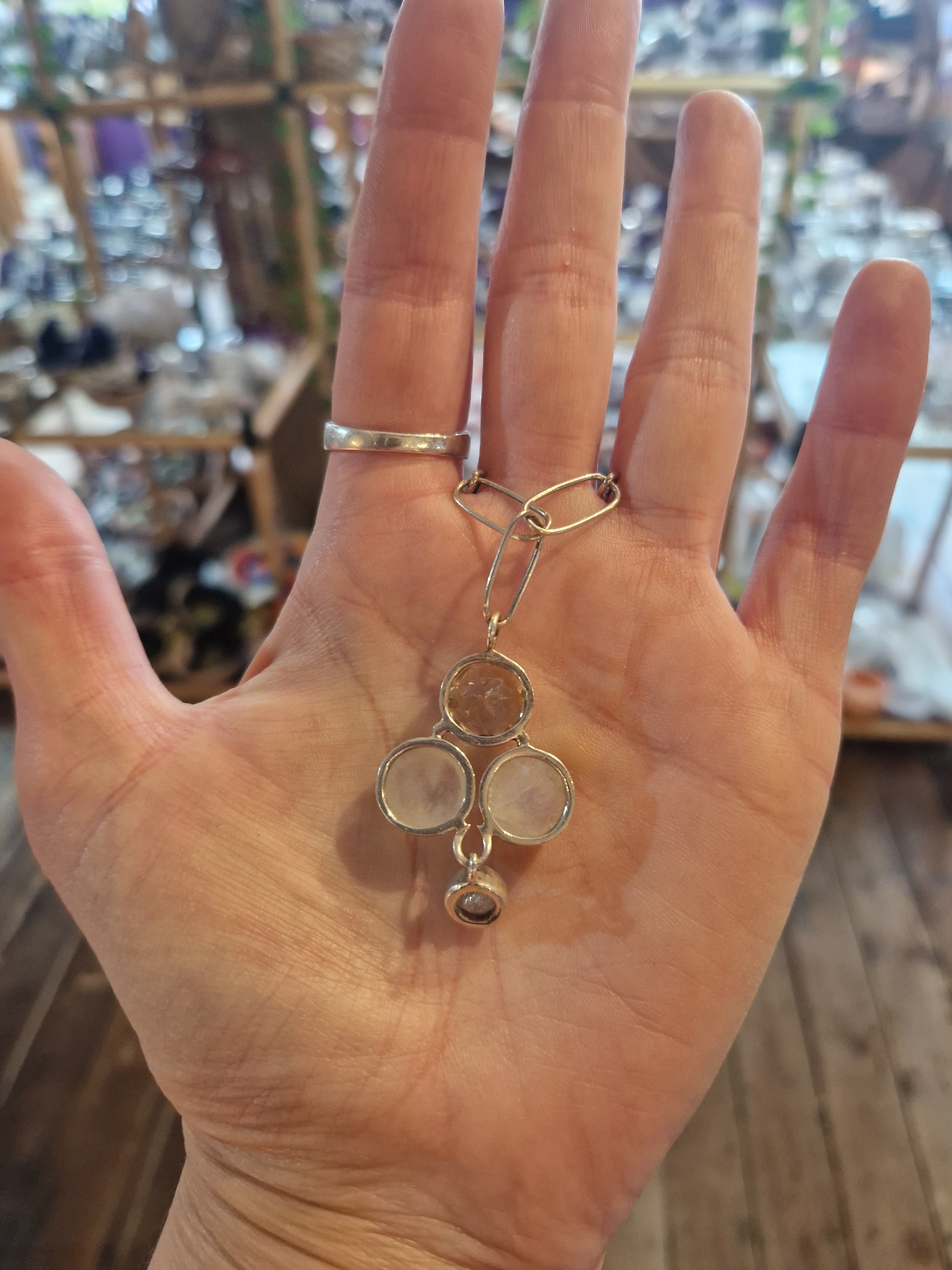 Citrine & Moonstone Silver Necklace