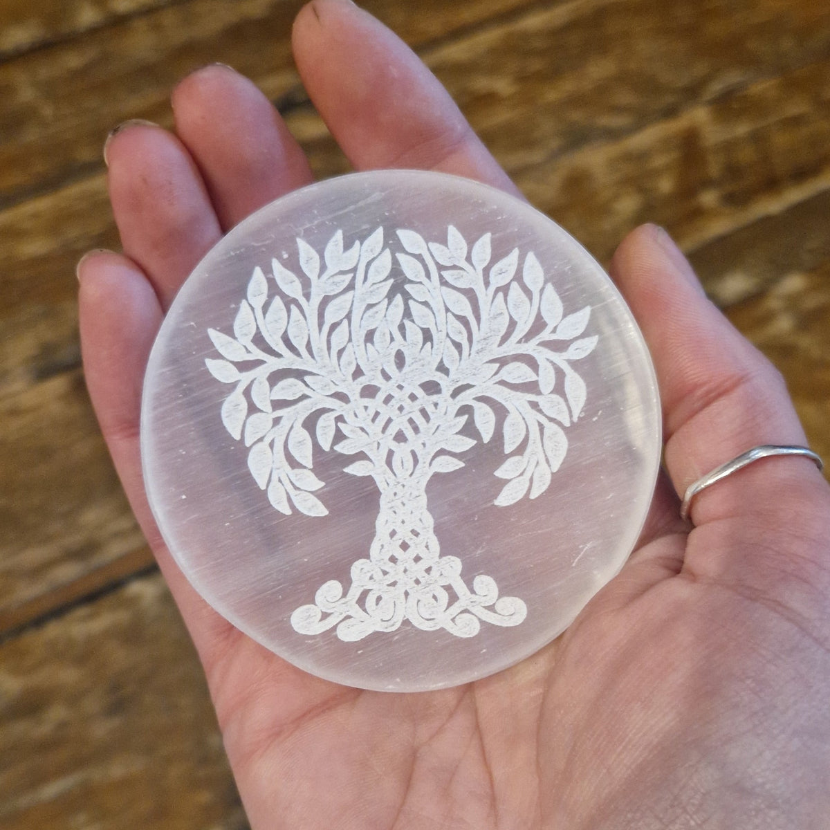 Selenite Plate - Tree of Life