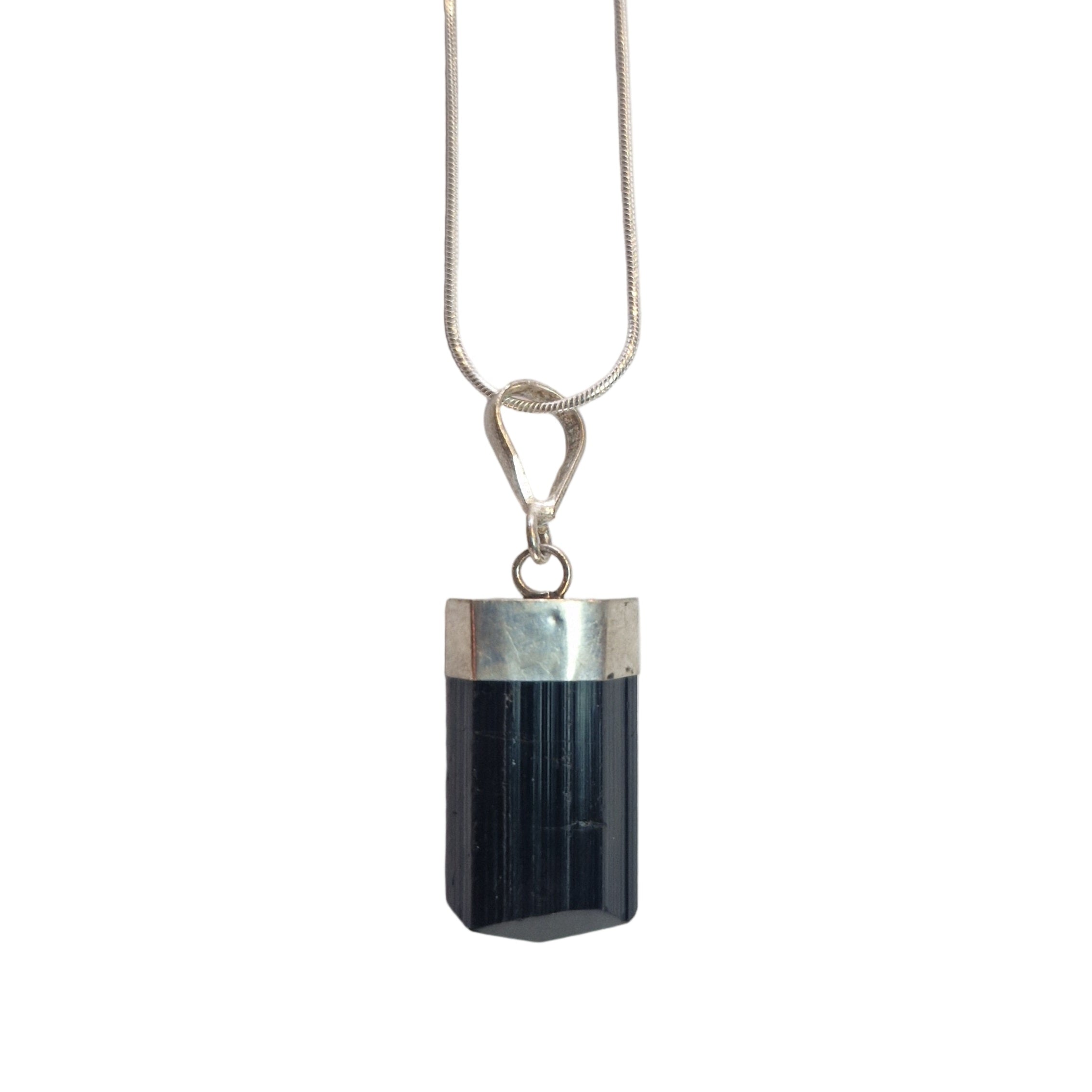 Black Tourmaline Silver Necklace