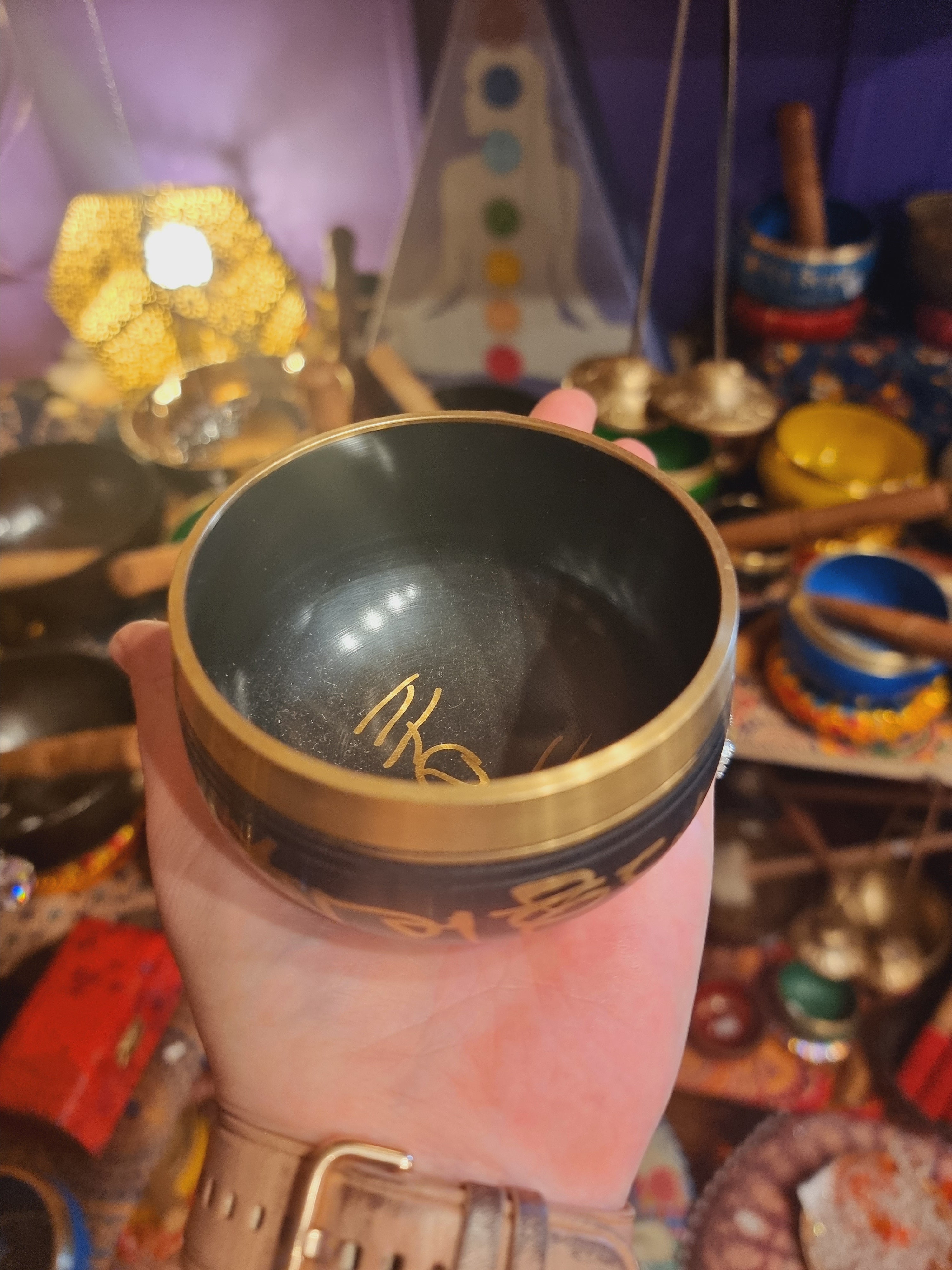 Black Sanskrit Singing Bowls