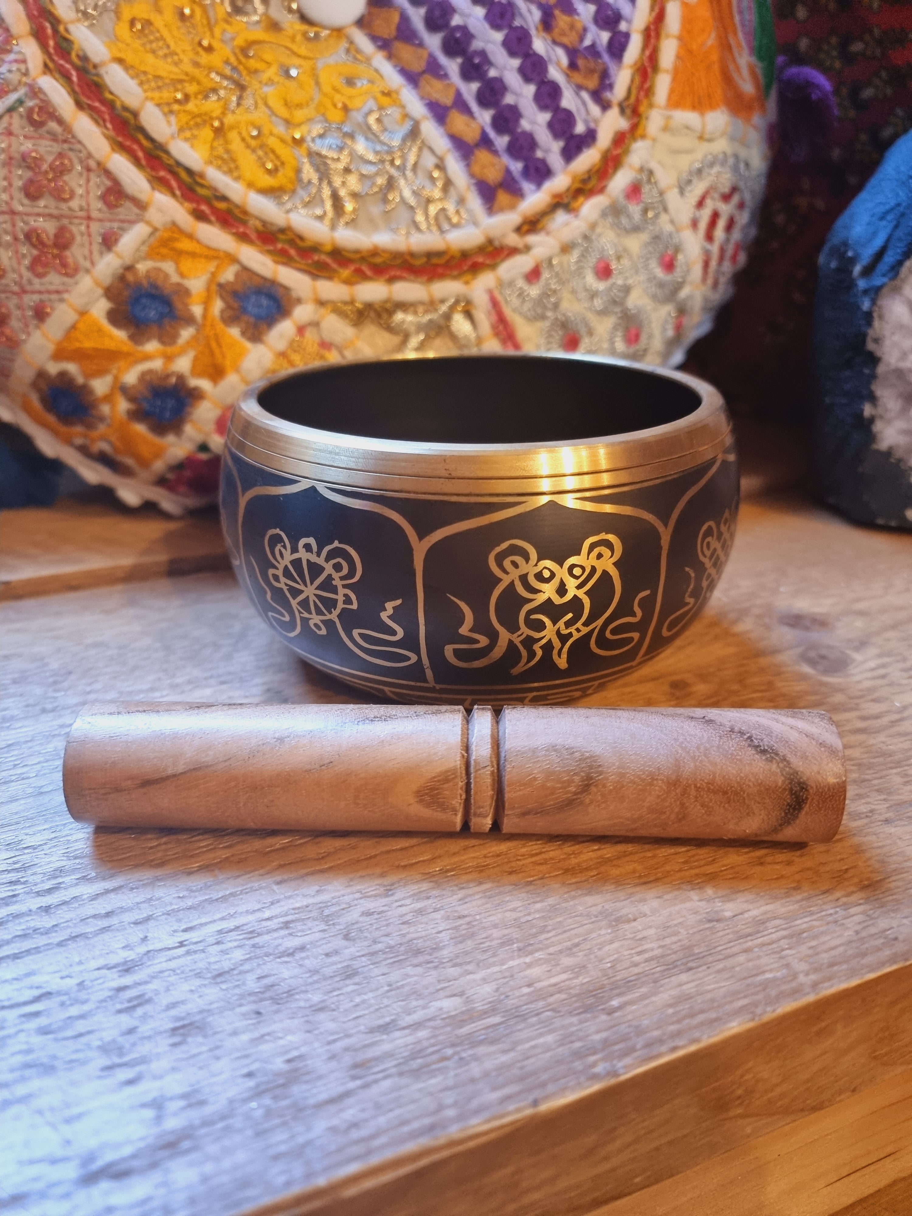 Black Sanskrit Singing Bowls