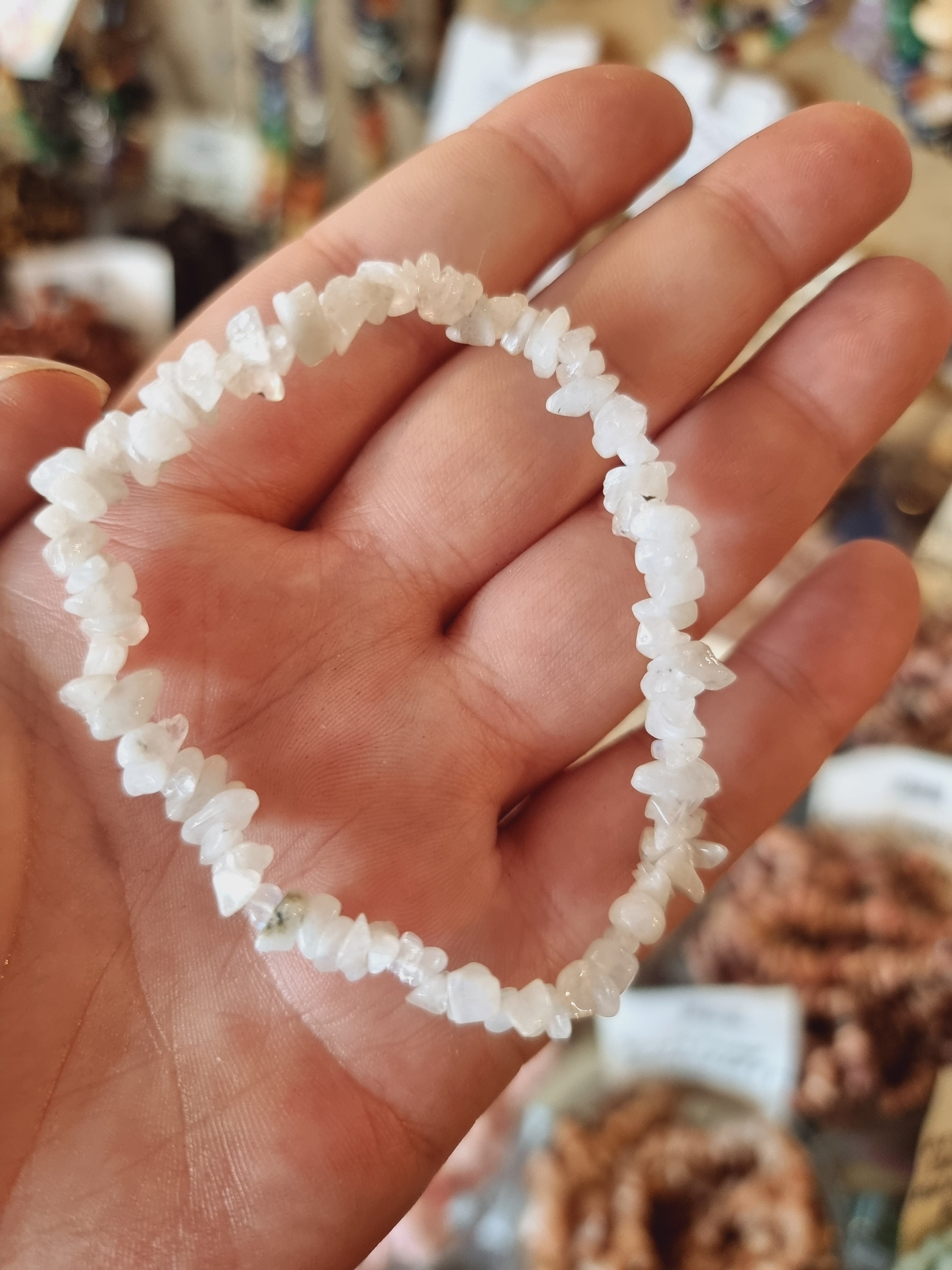 Rainbow Moonstone Chip Bracelet