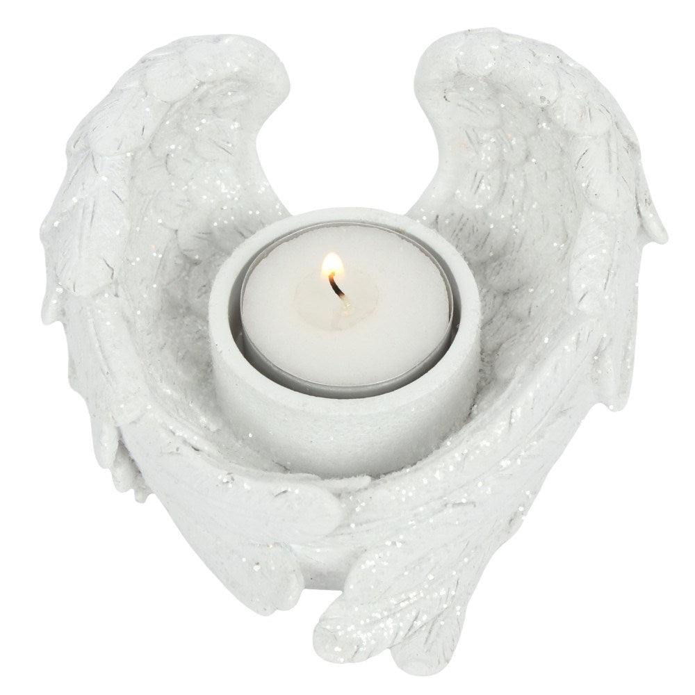 Glitter Angel Winged Candle Holder