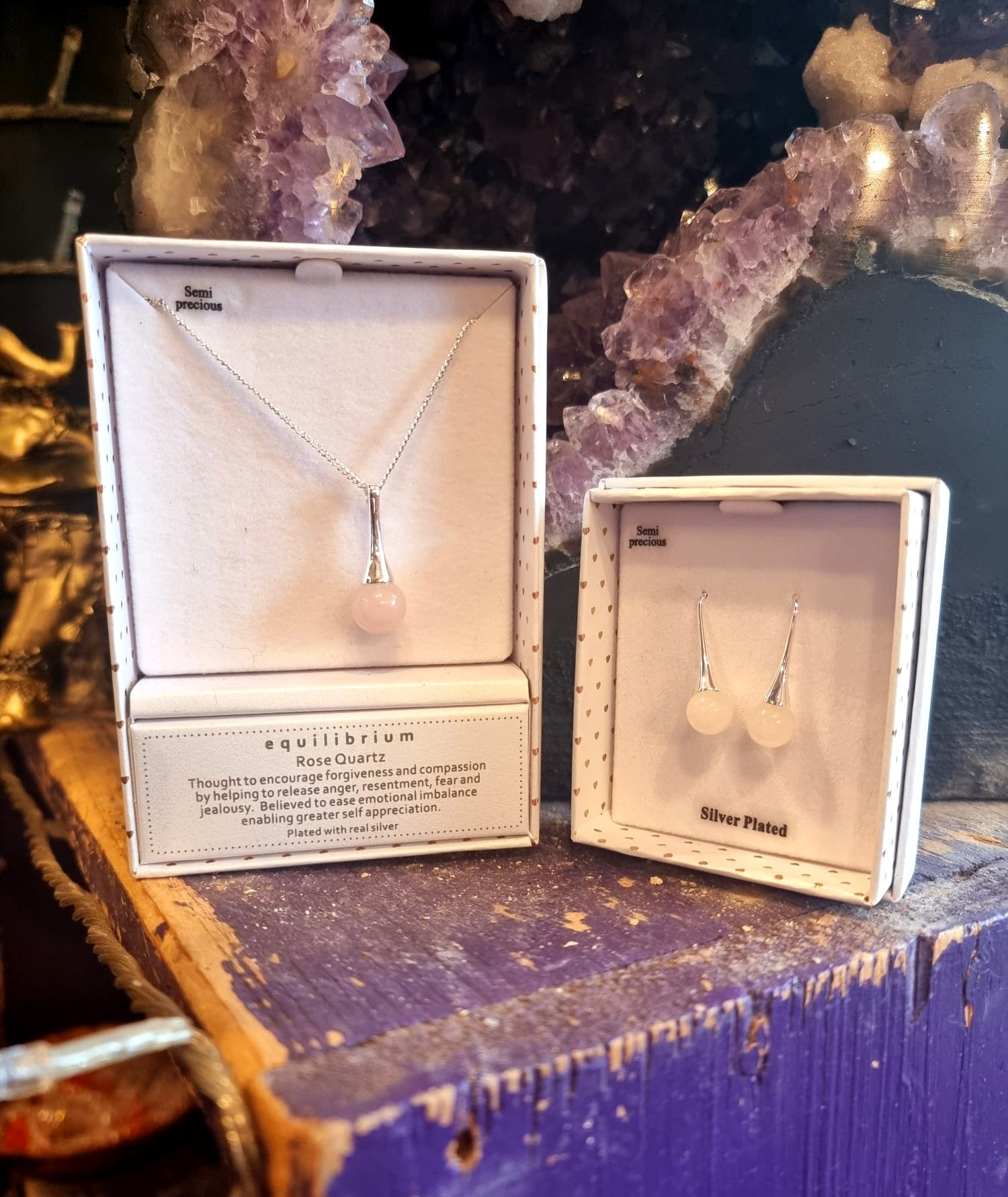 Rose Quartz Jewellery Gift Set