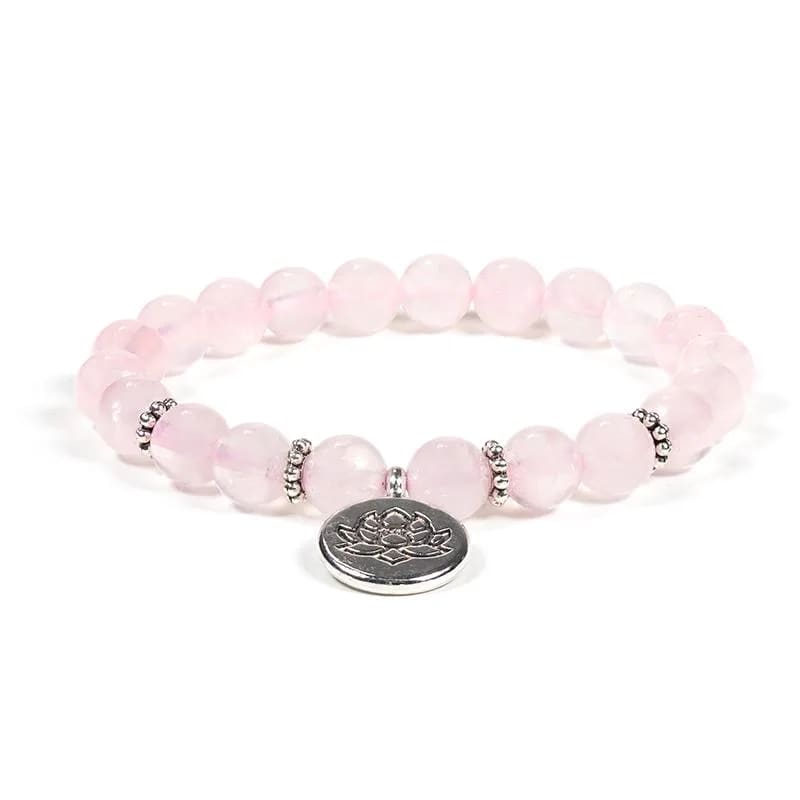 Rose Quartz Lotus Bracelet